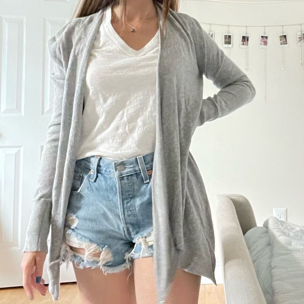 Abercrombie Gray Wrap Zippered Cardigan | Size XS